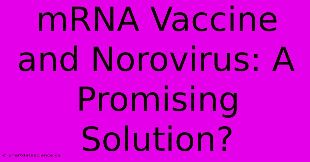 MRNA Vaccine And Norovirus: A Promising Solution?