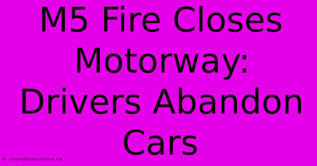 M5 Fire Closes Motorway: Drivers Abandon Cars 