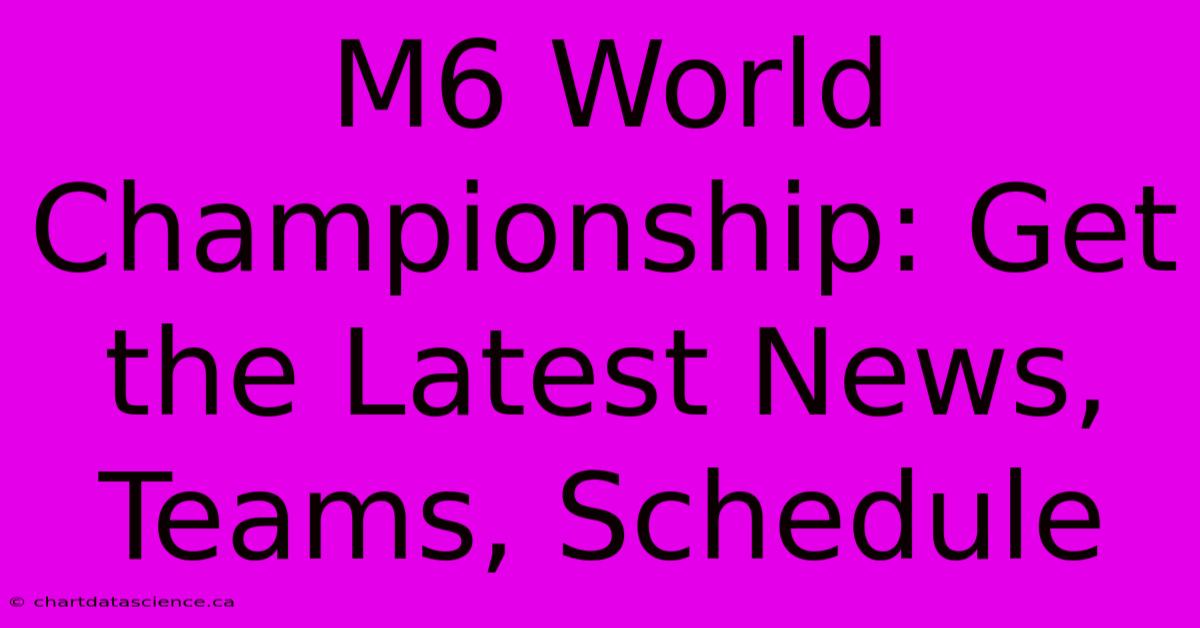 M6 World Championship: Get The Latest News, Teams, Schedule 