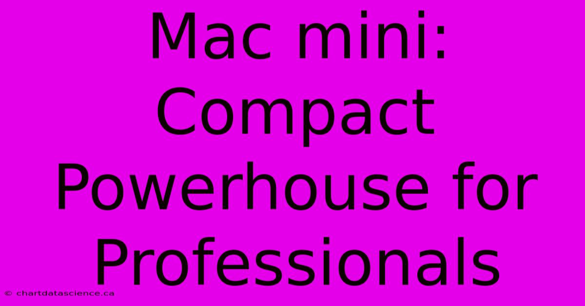 Mac Mini: Compact Powerhouse For Professionals