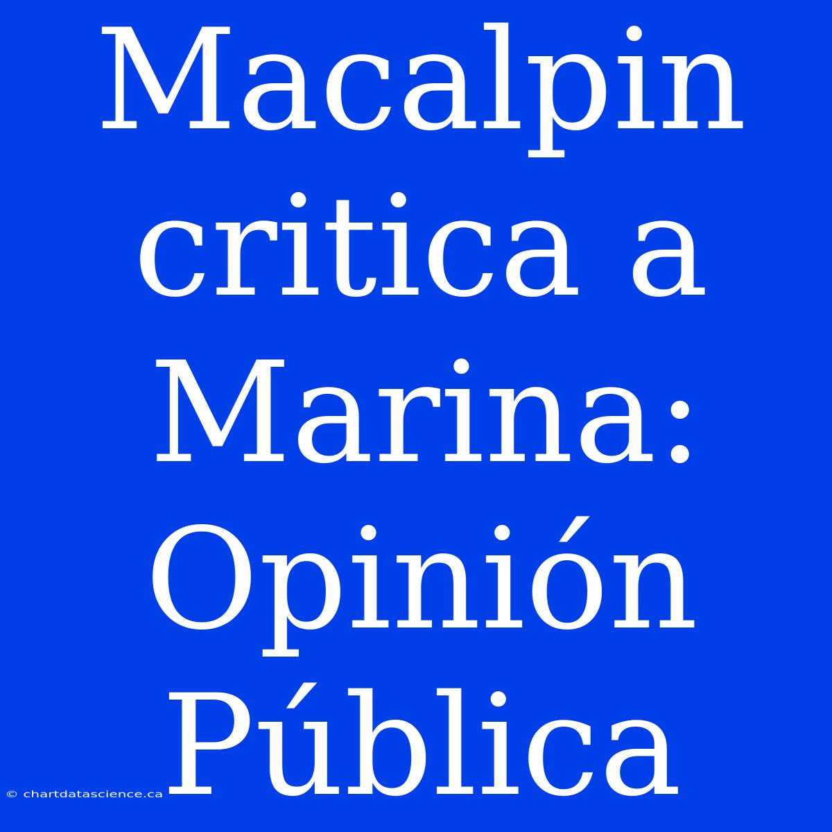 Macalpin Critica A Marina: Opinión Pública