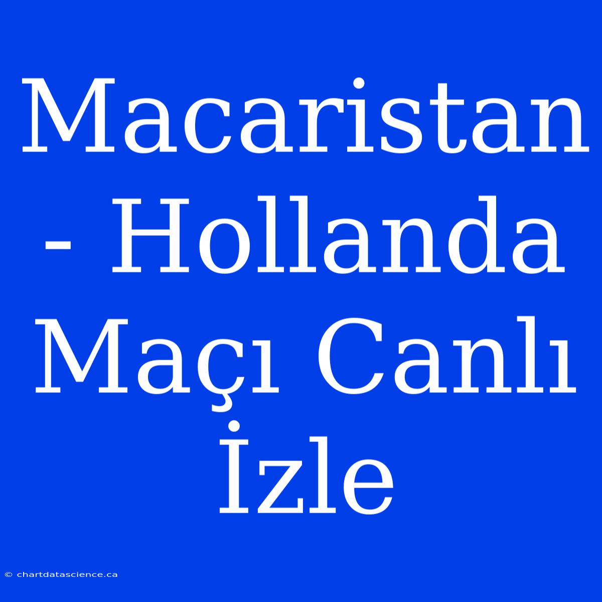 Macaristan - Hollanda Maçı Canlı İzle