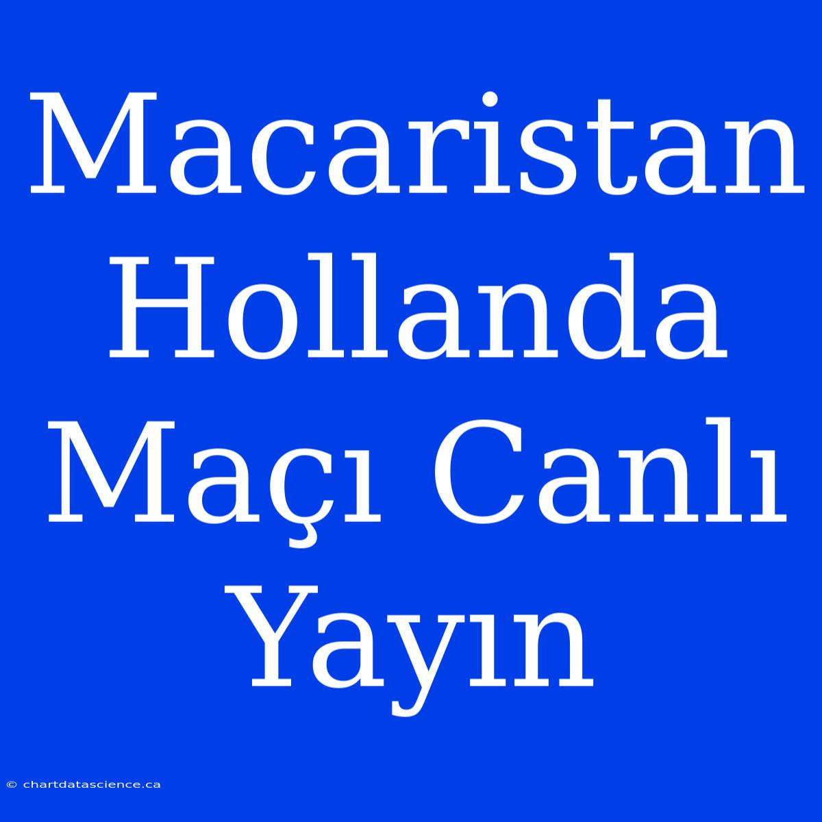 Macaristan Hollanda Maçı Canlı Yayın