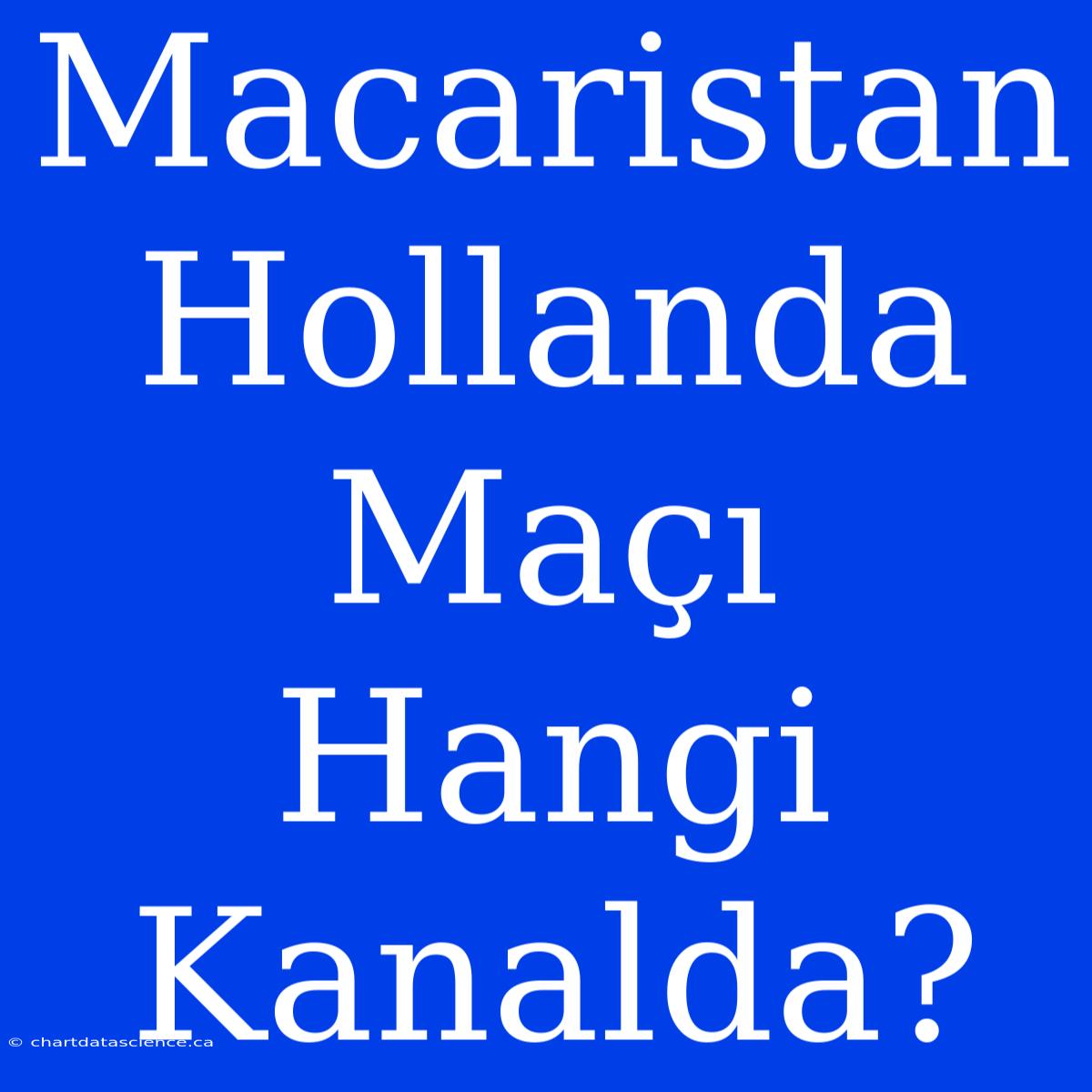 Macaristan Hollanda Maçı Hangi Kanalda?