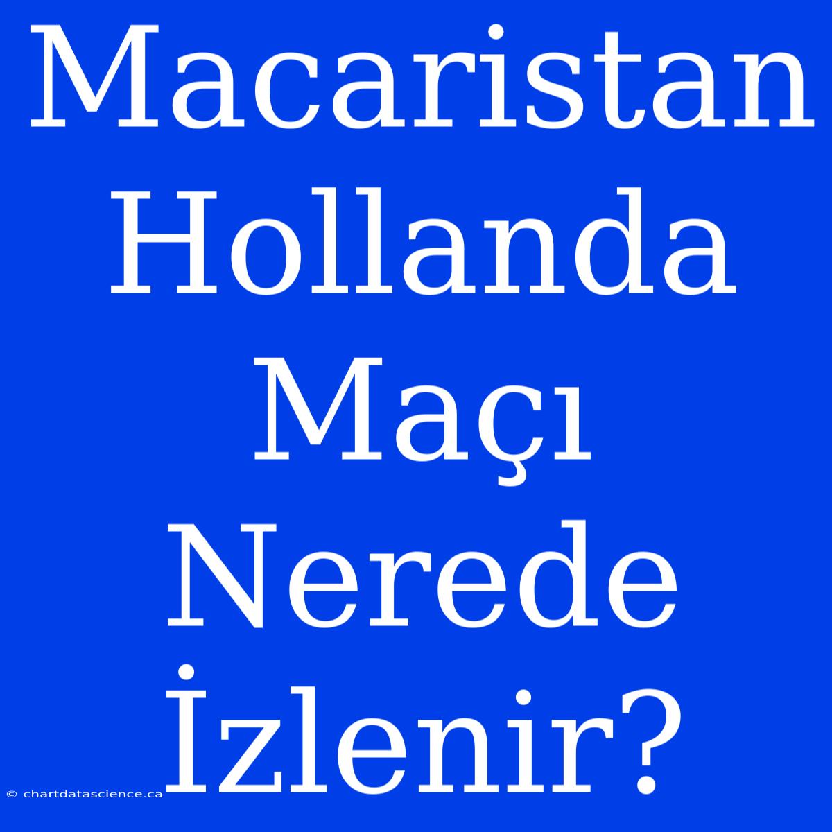 Macaristan Hollanda Maçı Nerede İzlenir?