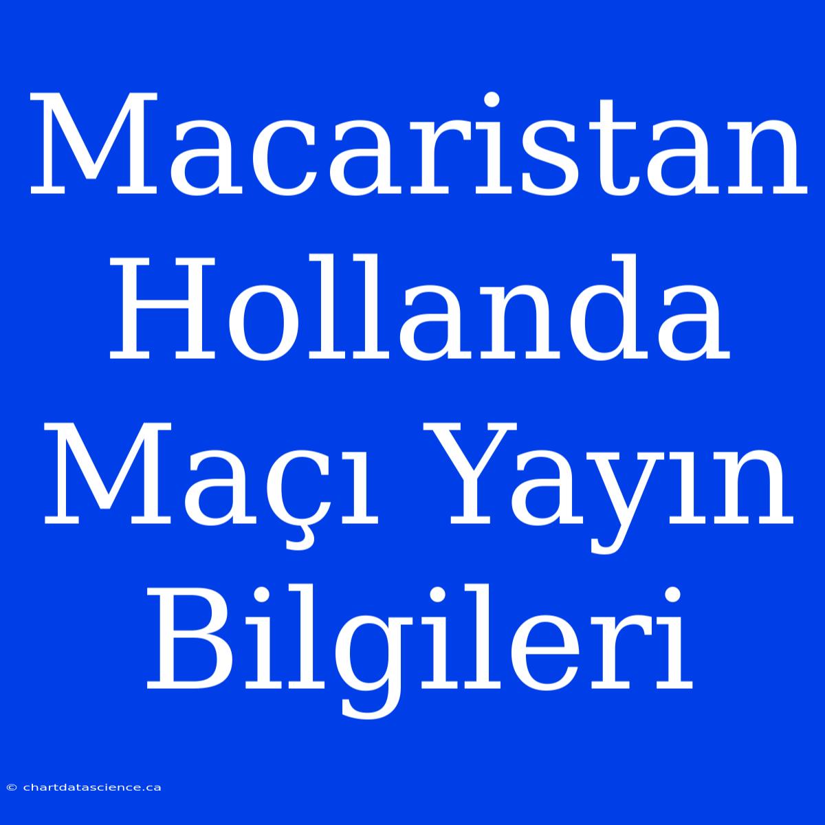 Macaristan Hollanda Maçı Yayın Bilgileri