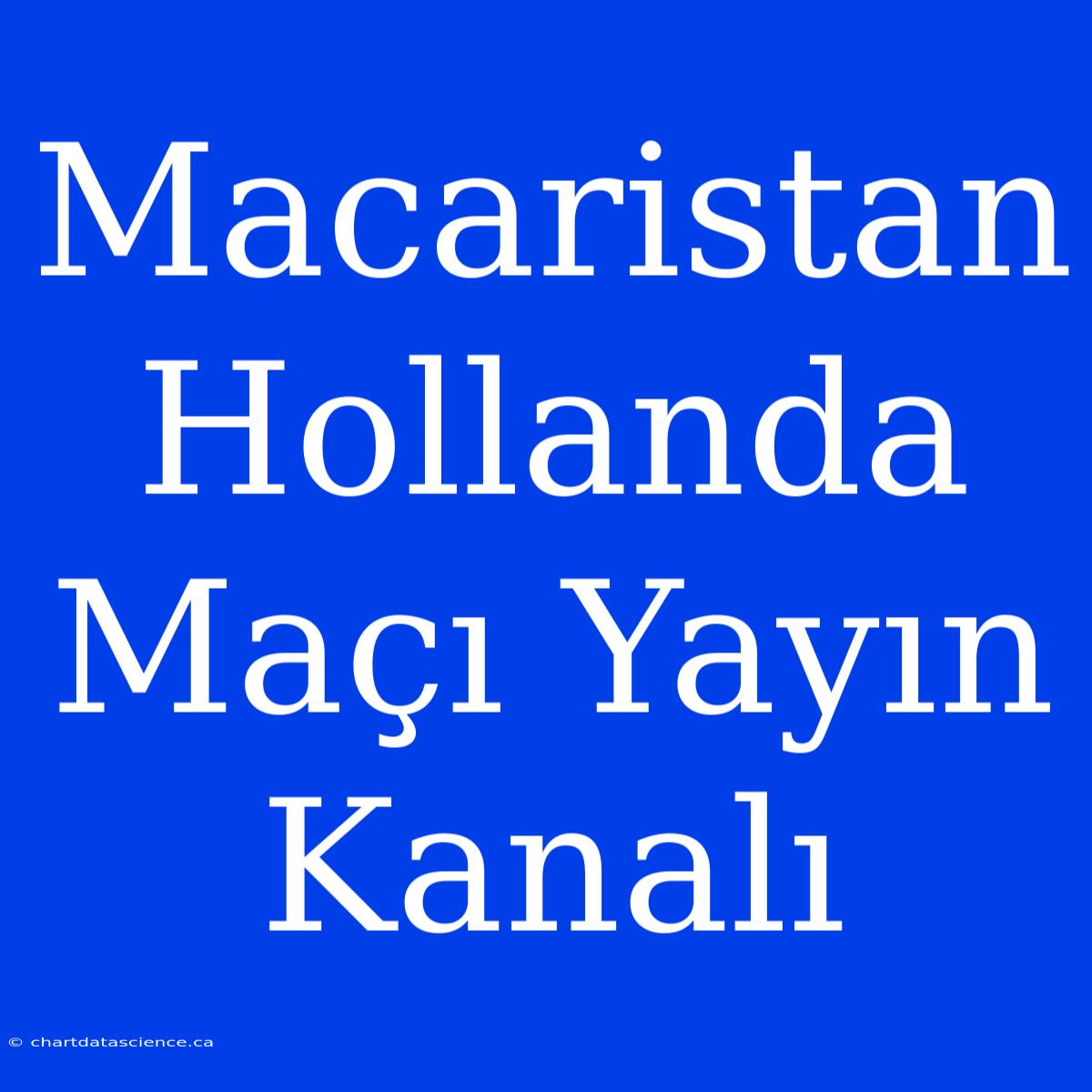 Macaristan Hollanda Maçı Yayın Kanalı