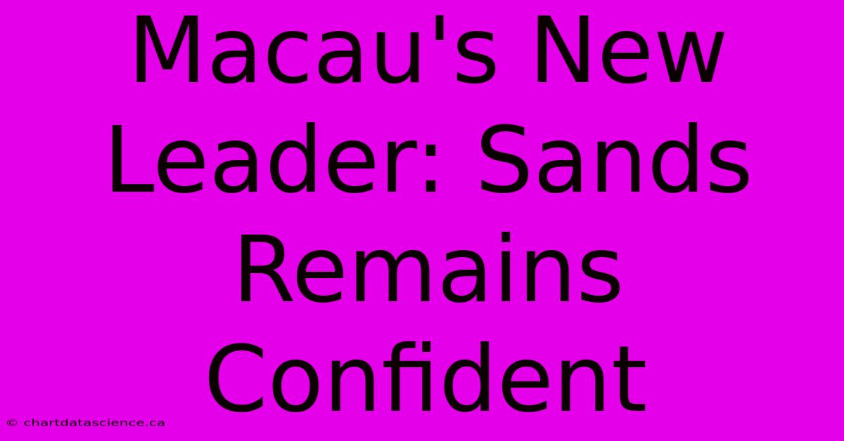 Macau's New Leader: Sands Remains Confident