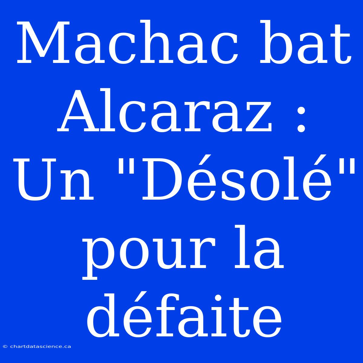 Machac Bat Alcaraz : Un 