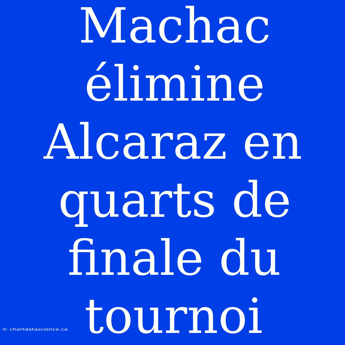 Machac Élimine Alcaraz En Quarts De Finale Du Tournoi