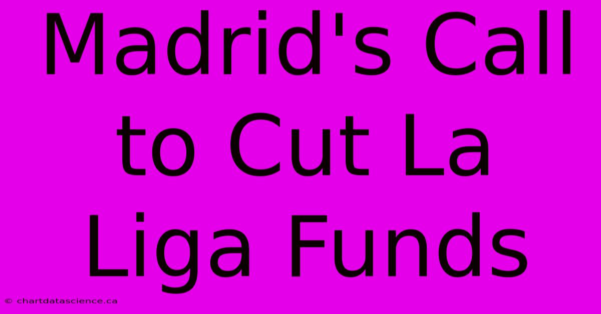 Madrid's Call To Cut La Liga Funds