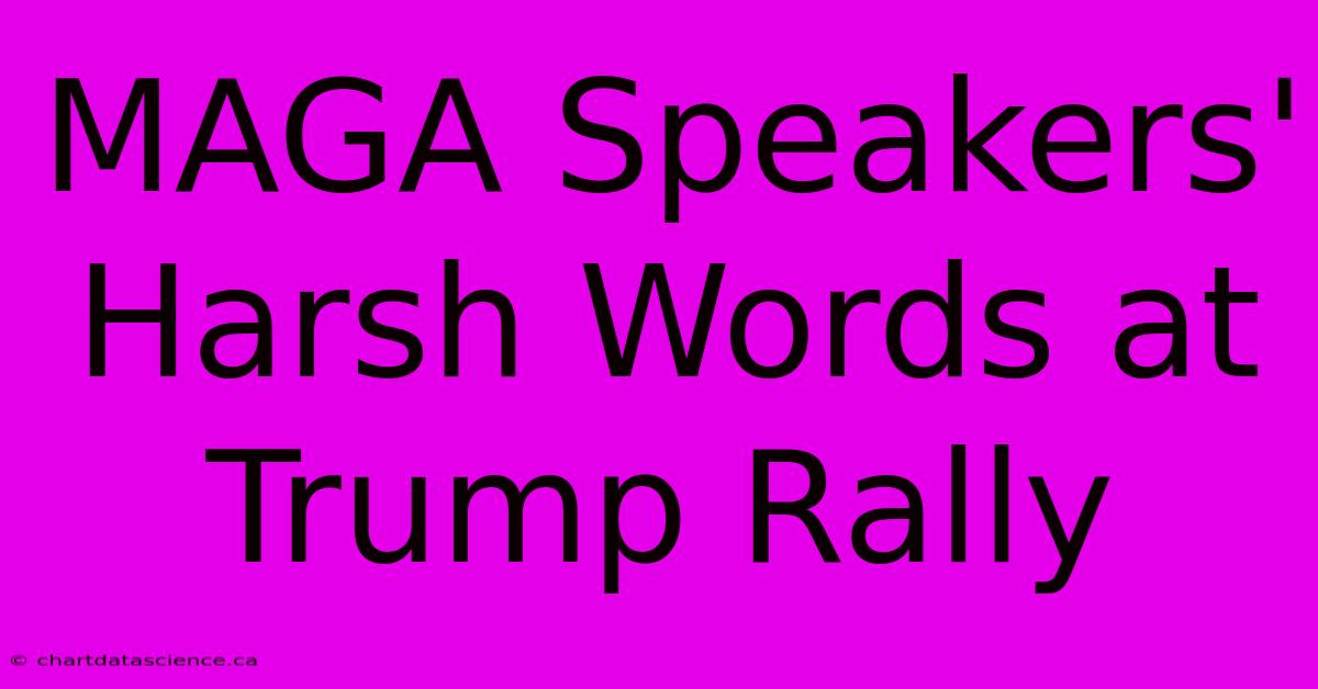 MAGA Speakers' Harsh Words At Trump Rally