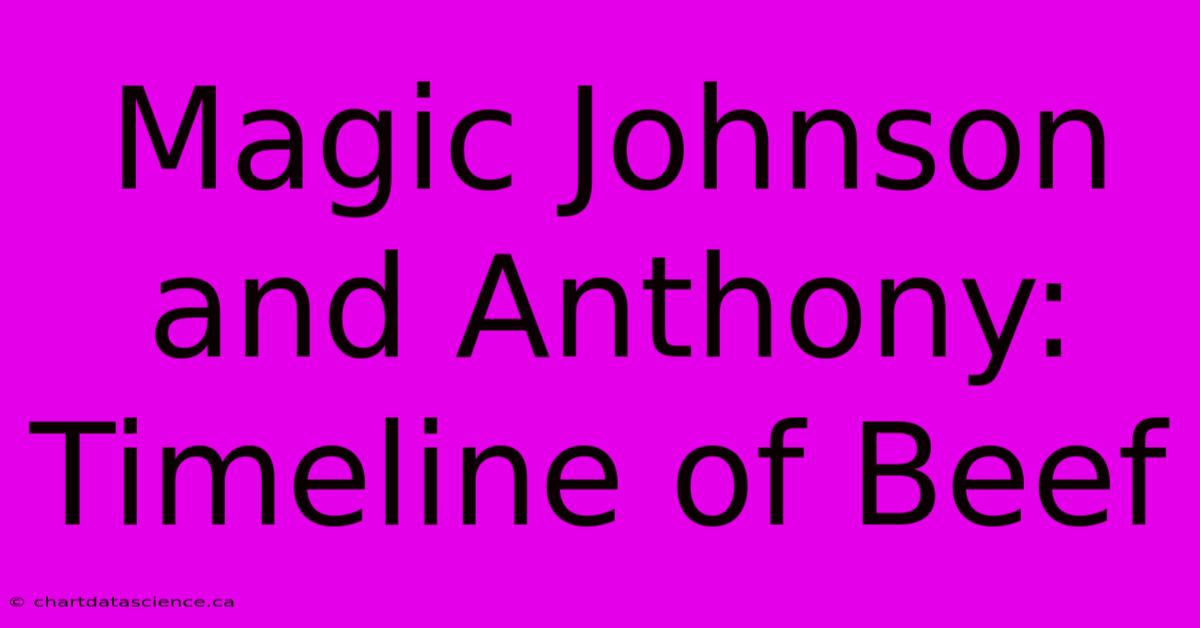 Magic Johnson And Anthony: Timeline Of Beef