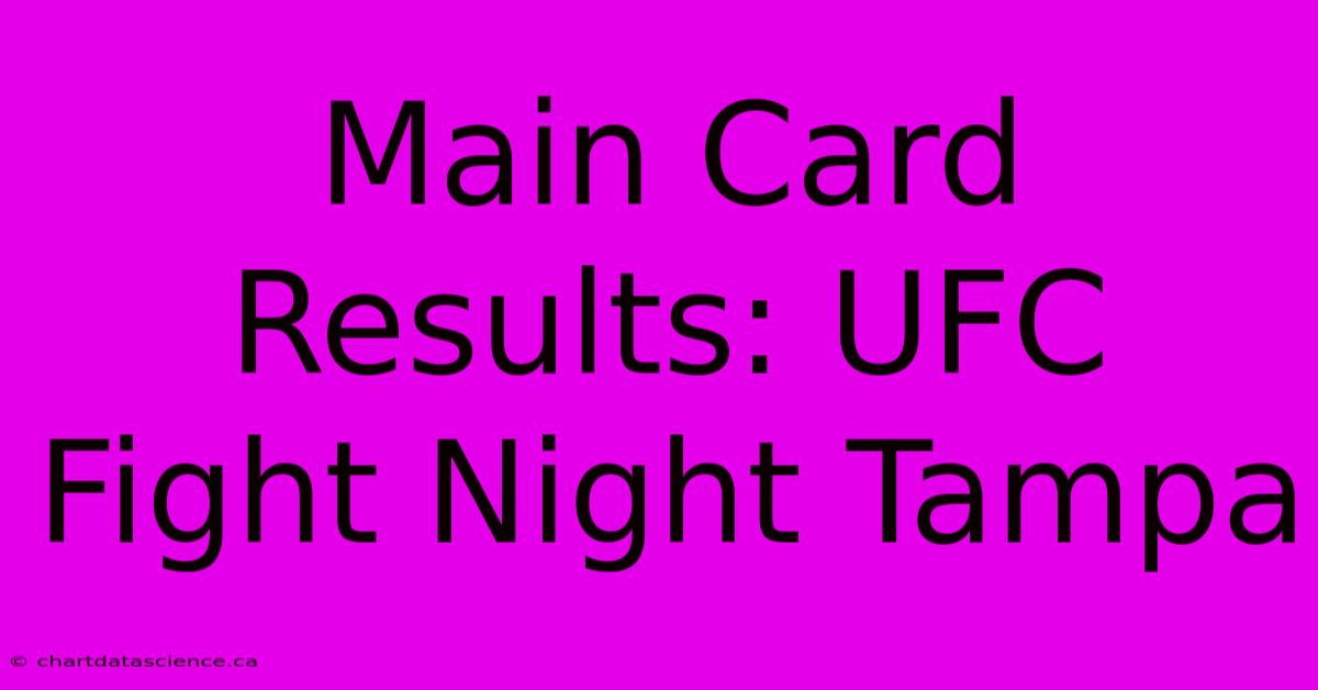 Main Card Results: UFC Fight Night Tampa