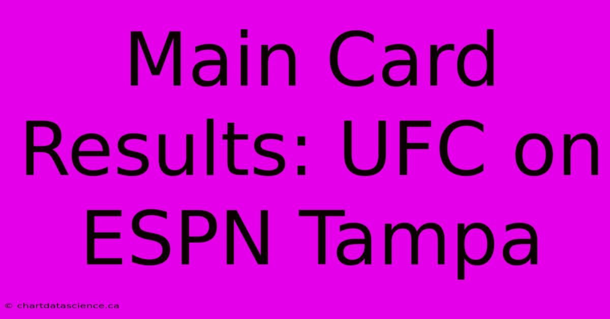 Main Card Results: UFC On ESPN Tampa