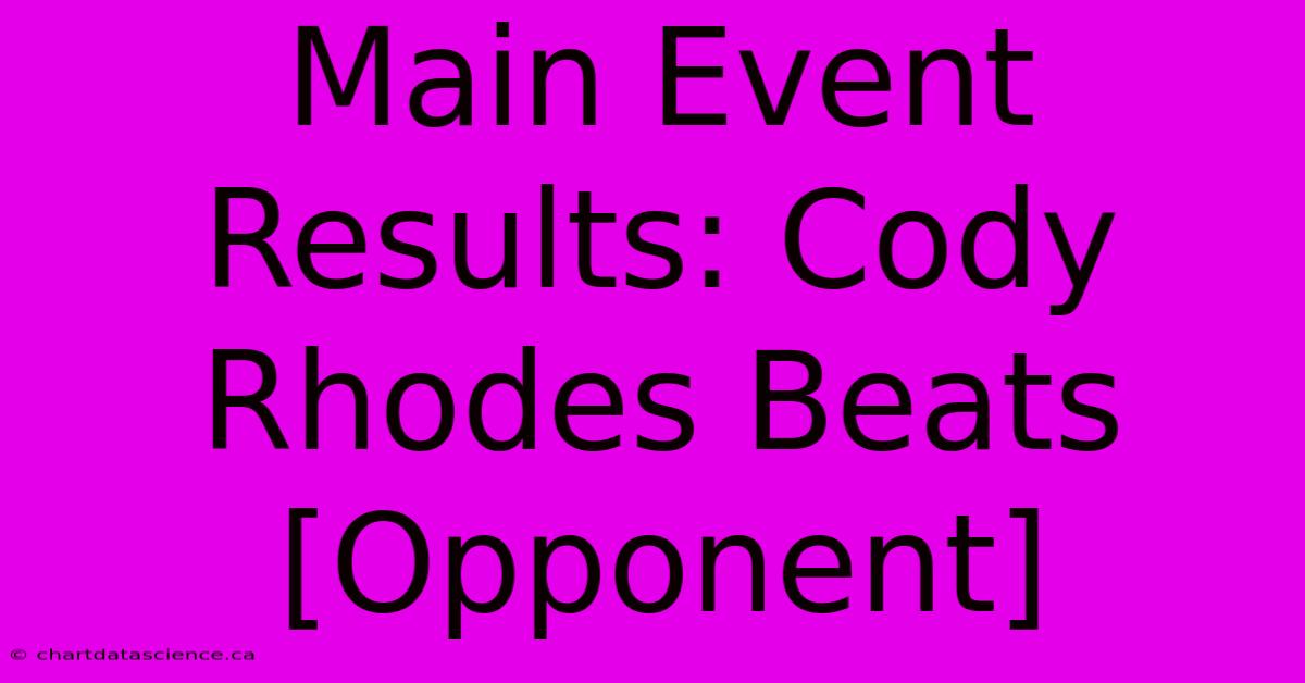 Main Event Results: Cody Rhodes Beats [Opponent]