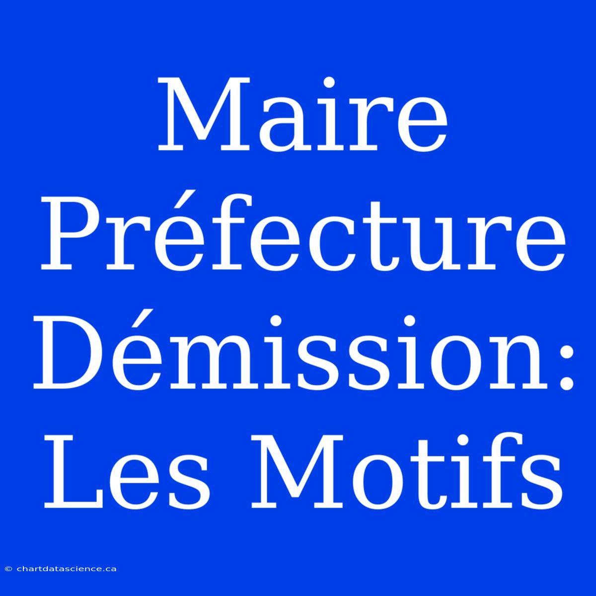 Maire Préfecture Démission: Les Motifs