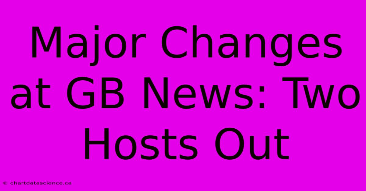 Major Changes At GB News: Two Hosts Out