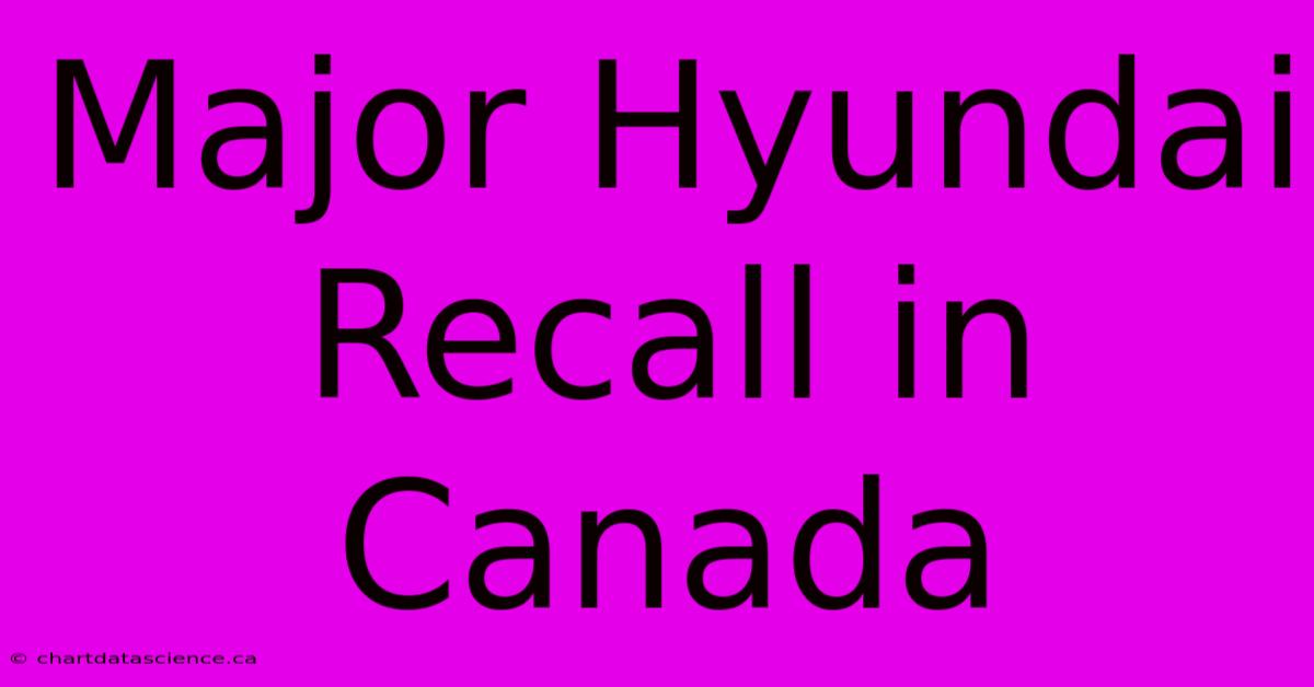 Major Hyundai Recall In Canada