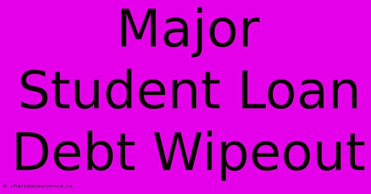 Major Student Loan Debt Wipeout