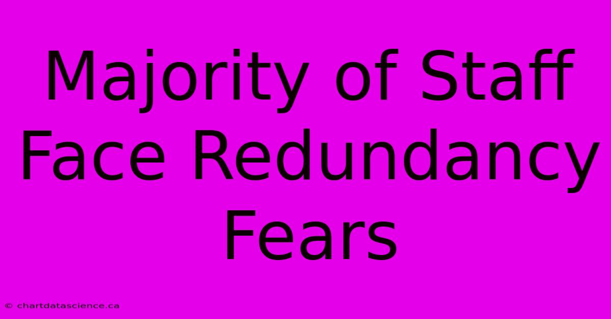 Majority Of Staff Face Redundancy Fears