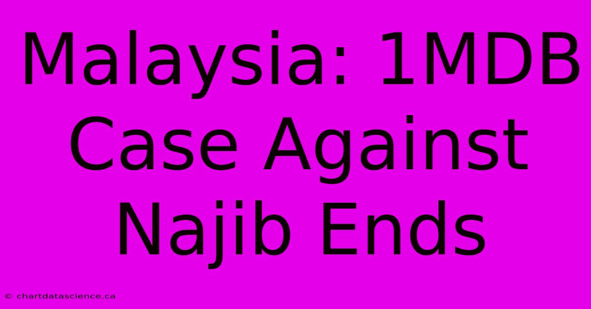 Malaysia: 1MDB Case Against Najib Ends