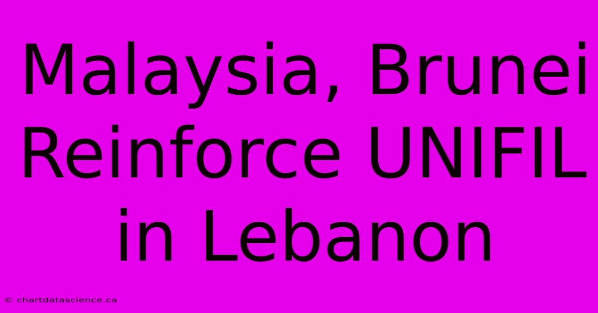 Malaysia, Brunei Reinforce UNIFIL In Lebanon