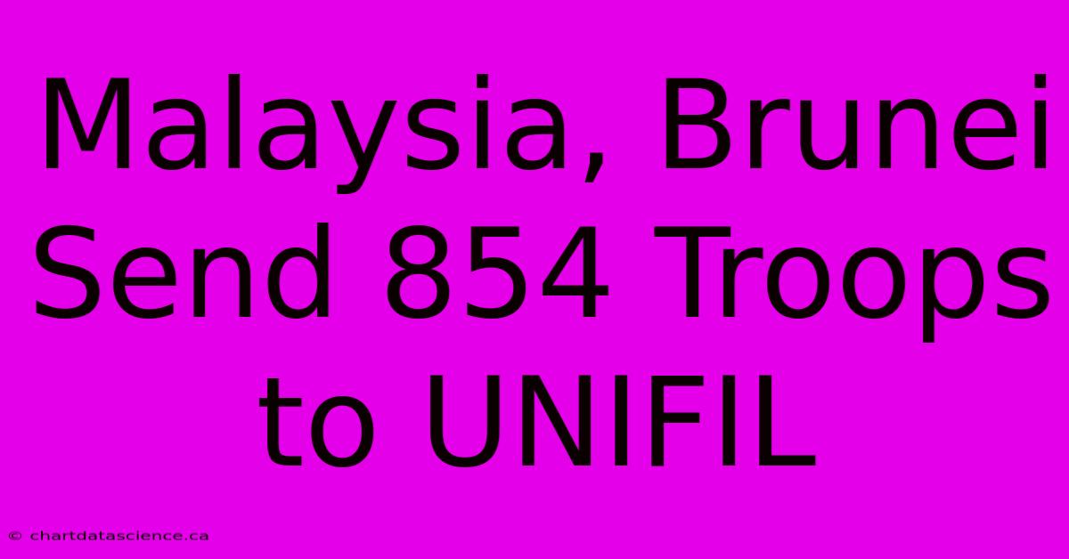 Malaysia, Brunei Send 854 Troops To UNIFIL