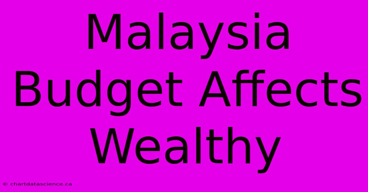 Malaysia Budget Affects Wealthy