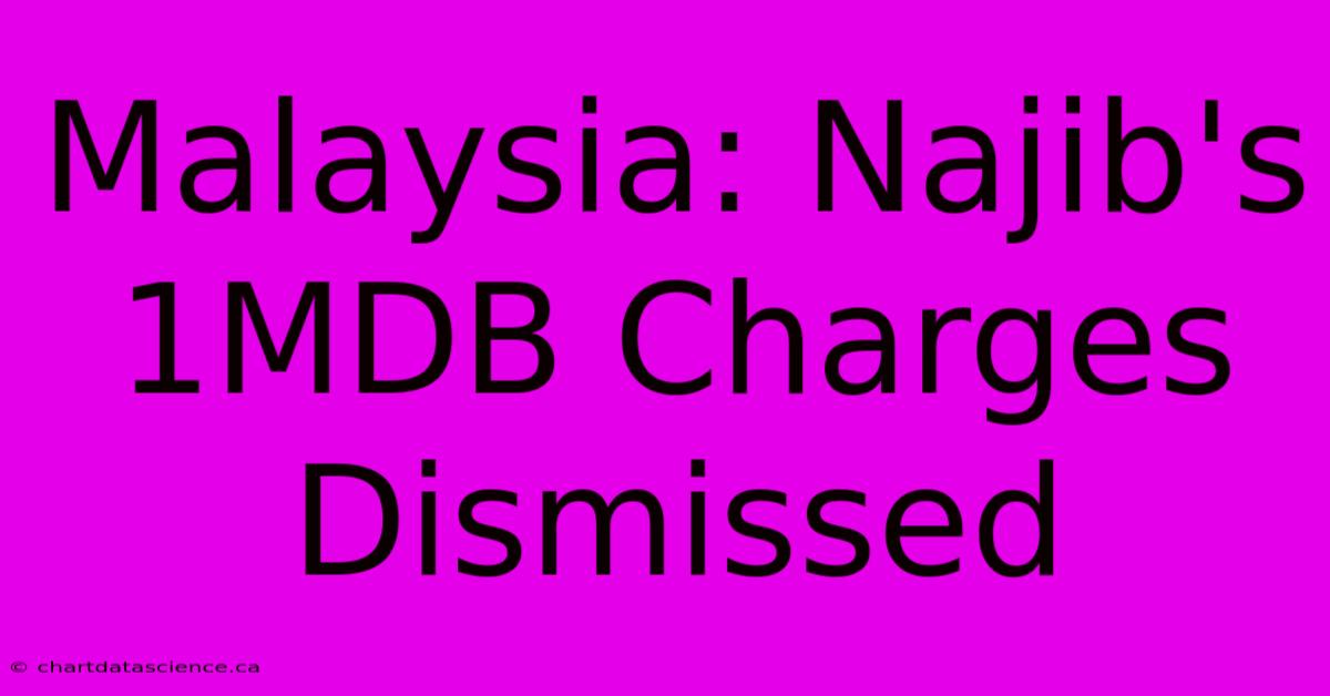 Malaysia: Najib's 1MDB Charges Dismissed