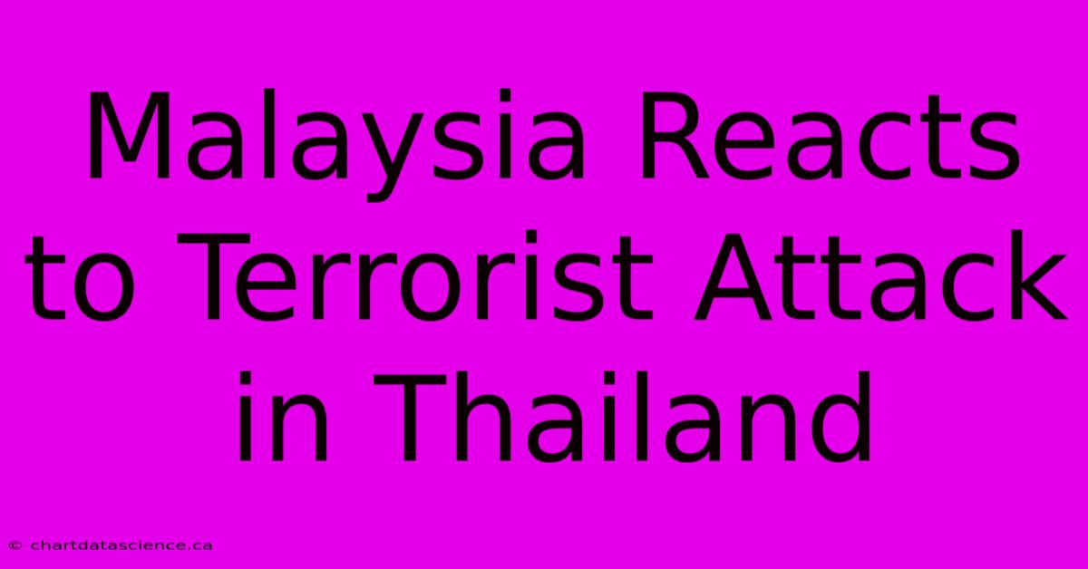 Malaysia Reacts To Terrorist Attack In Thailand 