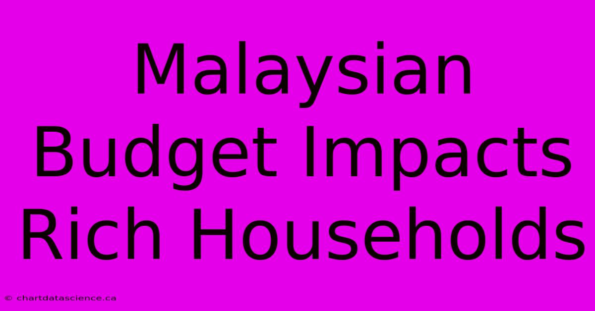 Malaysian Budget Impacts Rich Households