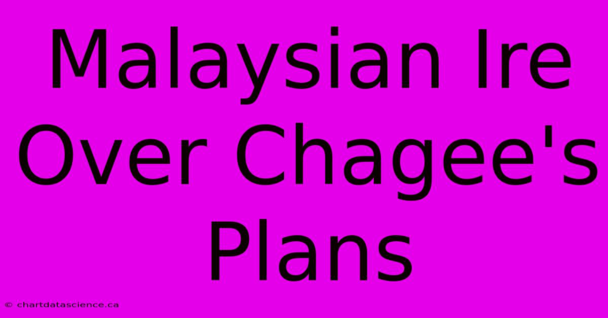 Malaysian Ire Over Chagee's Plans