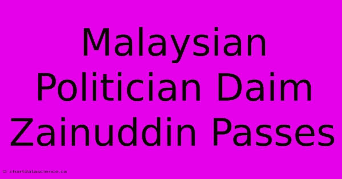 Malaysian Politician Daim Zainuddin Passes