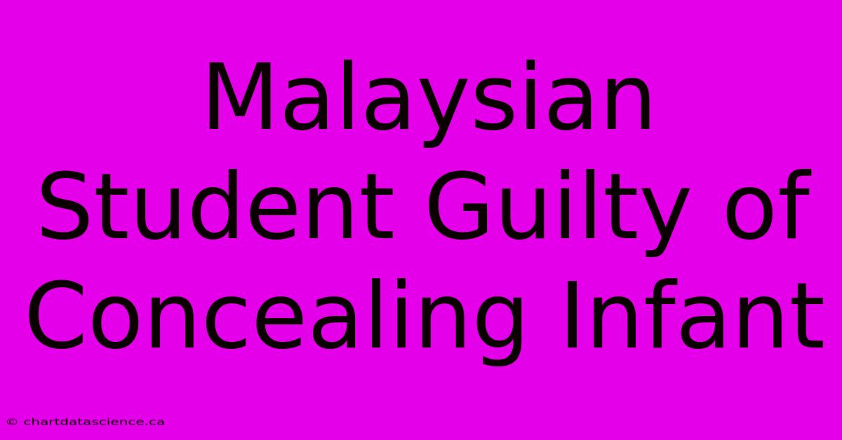 Malaysian Student Guilty Of Concealing Infant