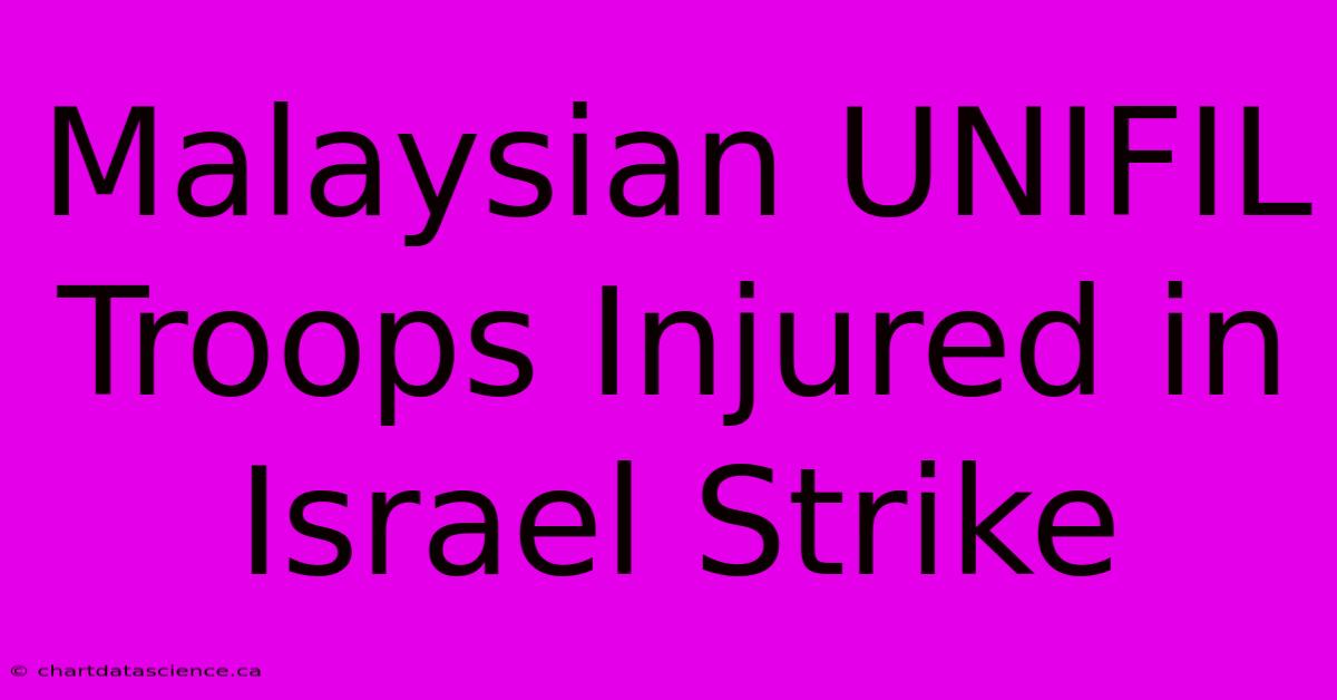 Malaysian UNIFIL Troops Injured In Israel Strike