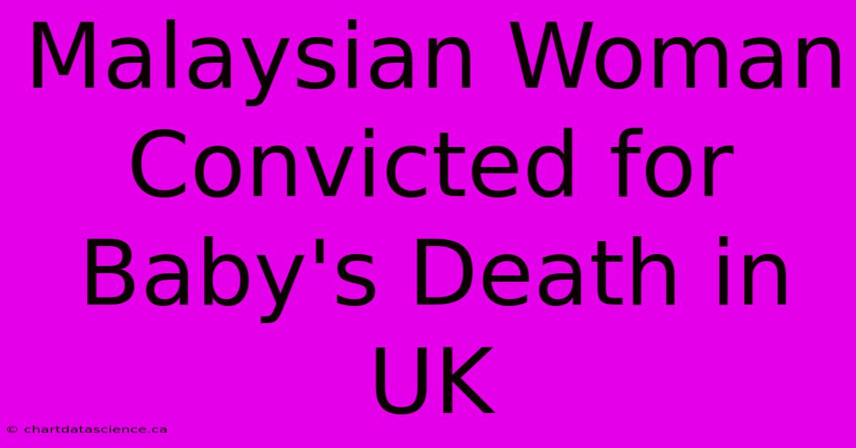 Malaysian Woman Convicted For Baby's Death In UK