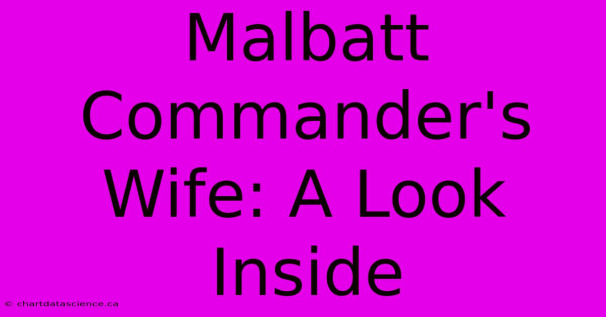 Malbatt Commander's Wife: A Look Inside 