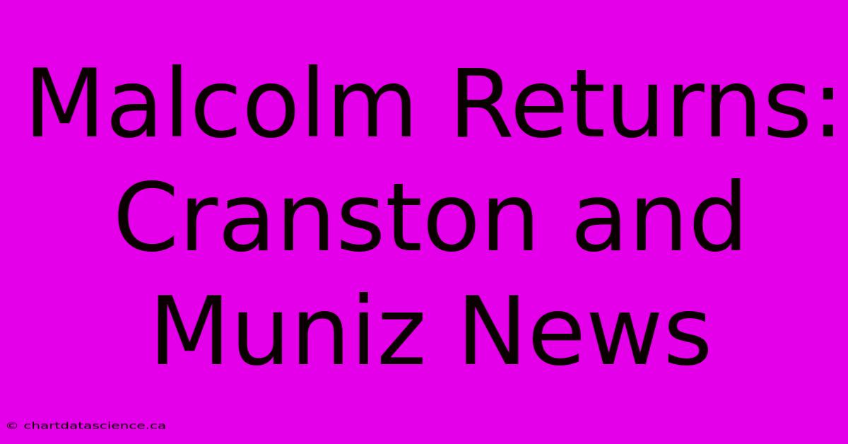 Malcolm Returns: Cranston And Muniz News