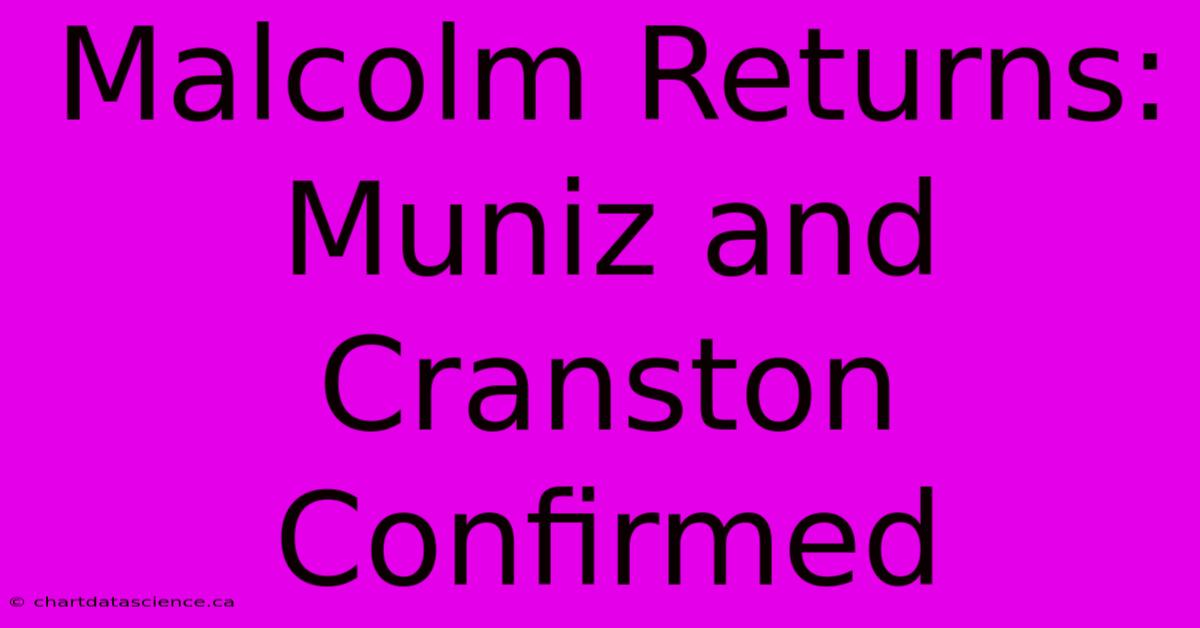 Malcolm Returns: Muniz And Cranston Confirmed