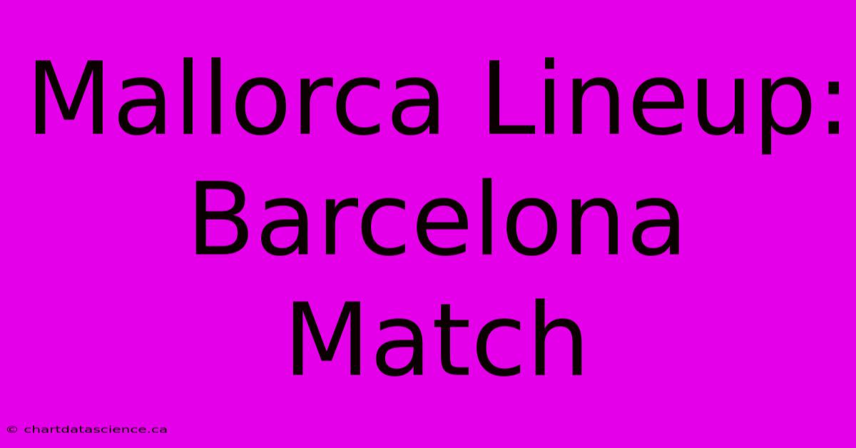 Mallorca Lineup: Barcelona Match