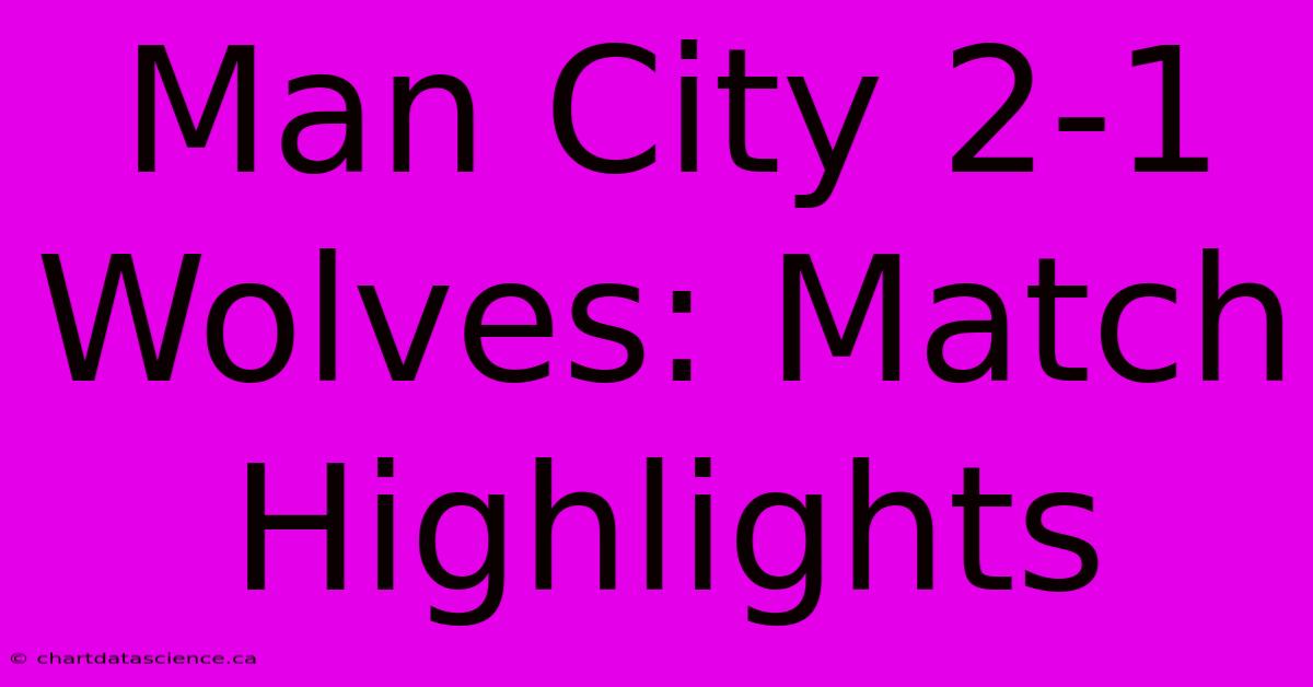 Man City 2-1 Wolves: Match Highlights