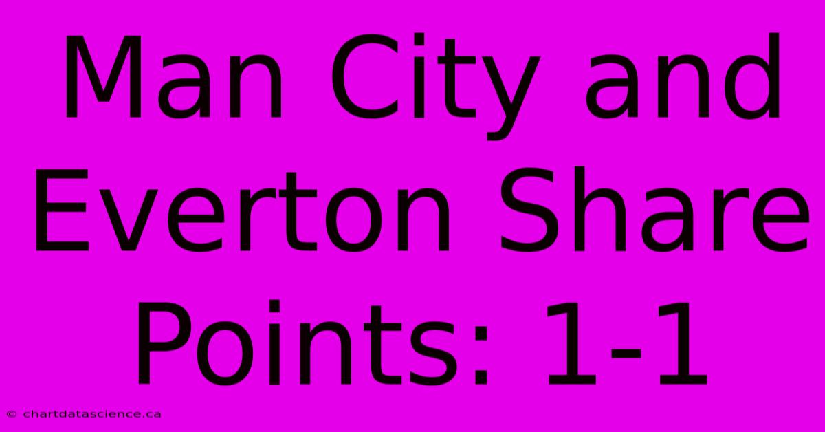 Man City And Everton Share Points: 1-1