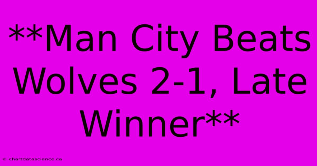 **Man City Beats Wolves 2-1, Late Winner**