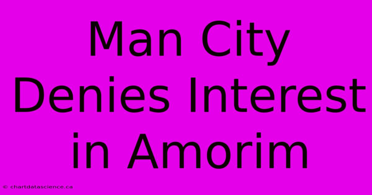 Man City Denies Interest In Amorim