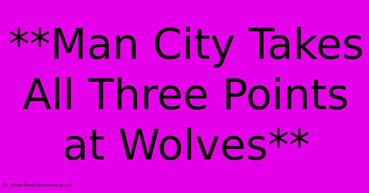 **Man City Takes All Three Points At Wolves** 