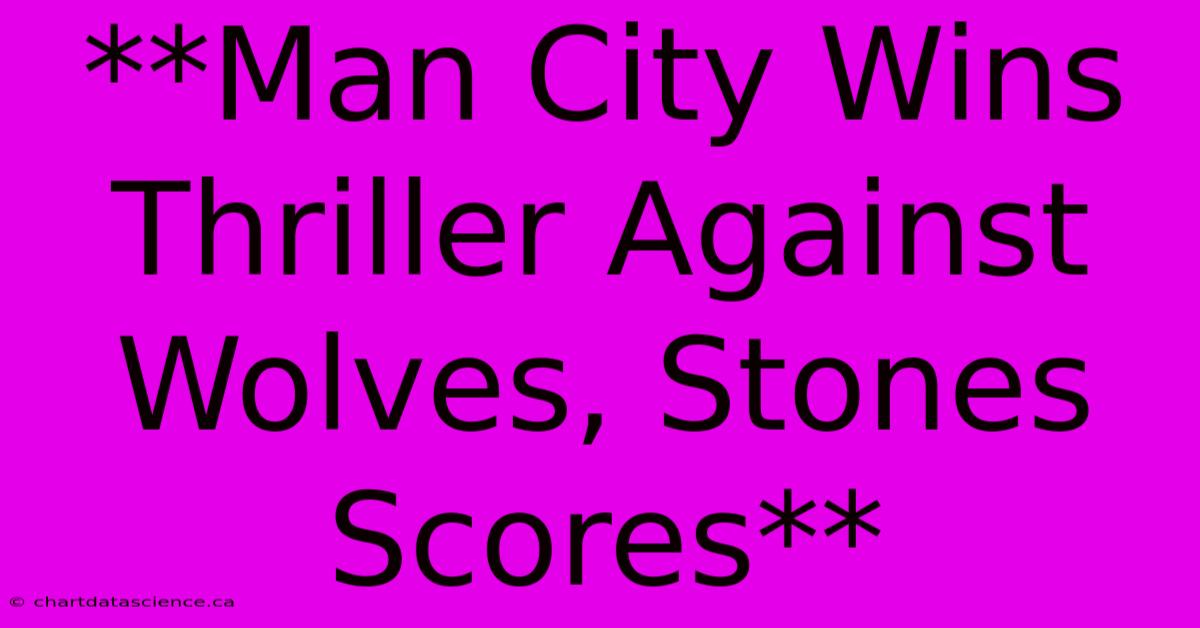 **Man City Wins Thriller Against Wolves, Stones Scores**