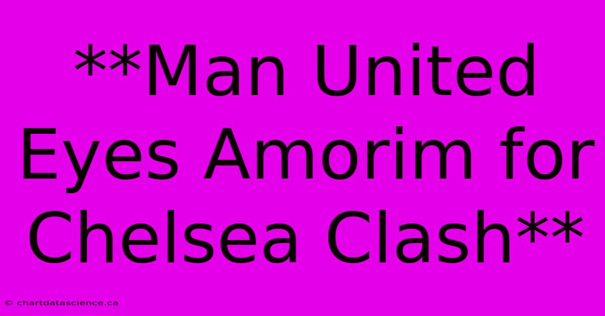 **Man United Eyes Amorim For Chelsea Clash** 