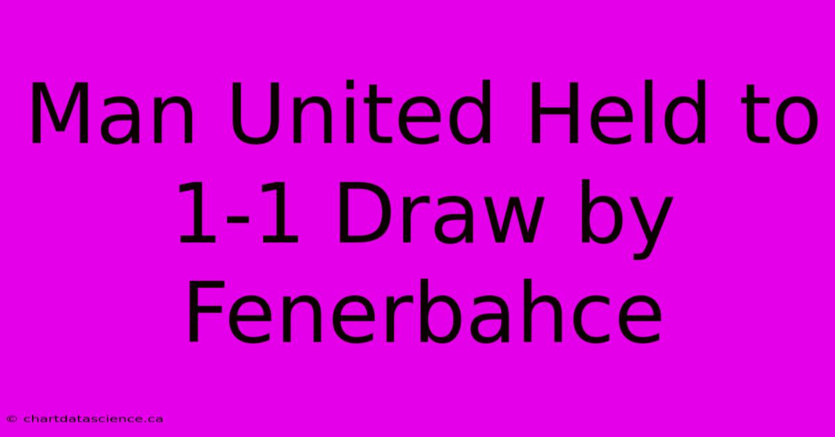 Man United Held To 1-1 Draw By Fenerbahce