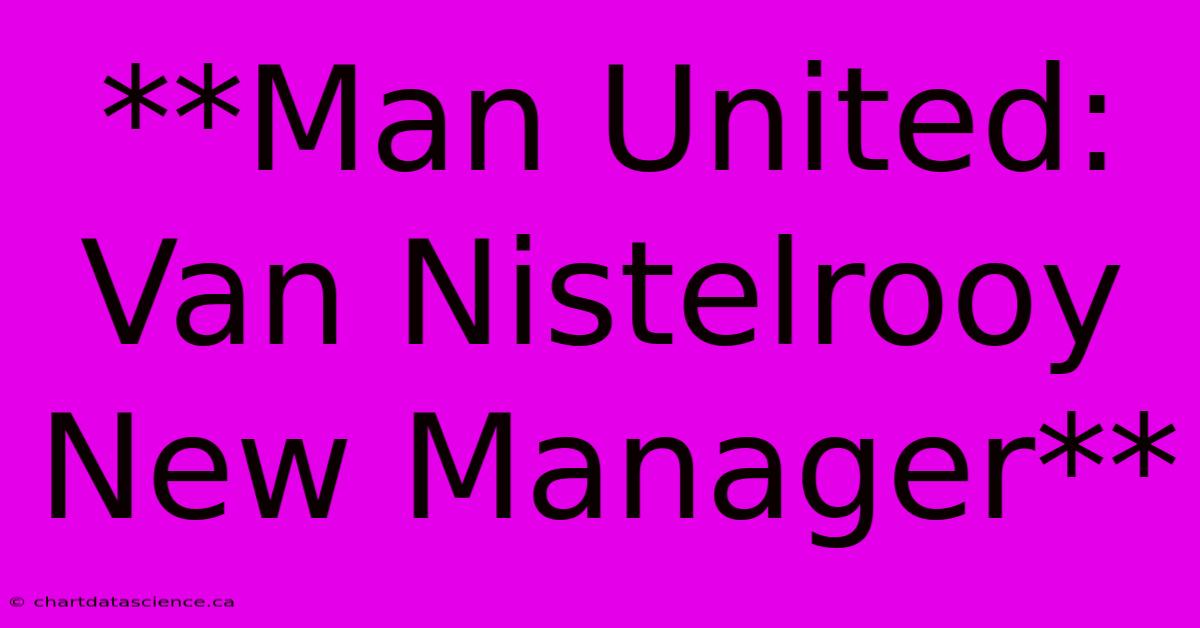 **Man United: Van Nistelrooy New Manager**